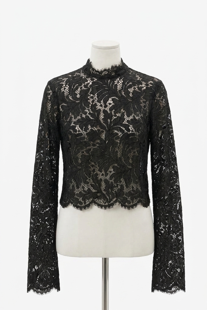 New A.L.C. Margot Lace Top In Black